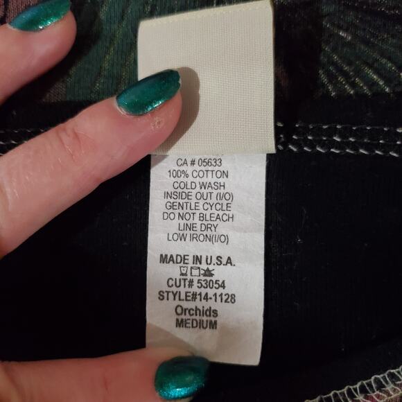 Vtg Jess & Jane Studded Bling Orchids Art to Wear Top Womens Size M 90s Y2K - Picture 8 of 9